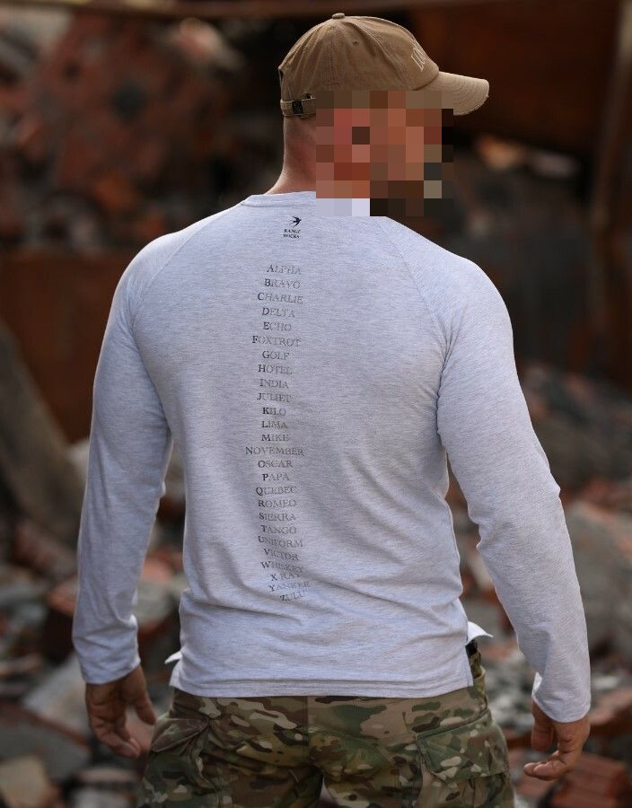 Long sleeve ALPHABET grey heather