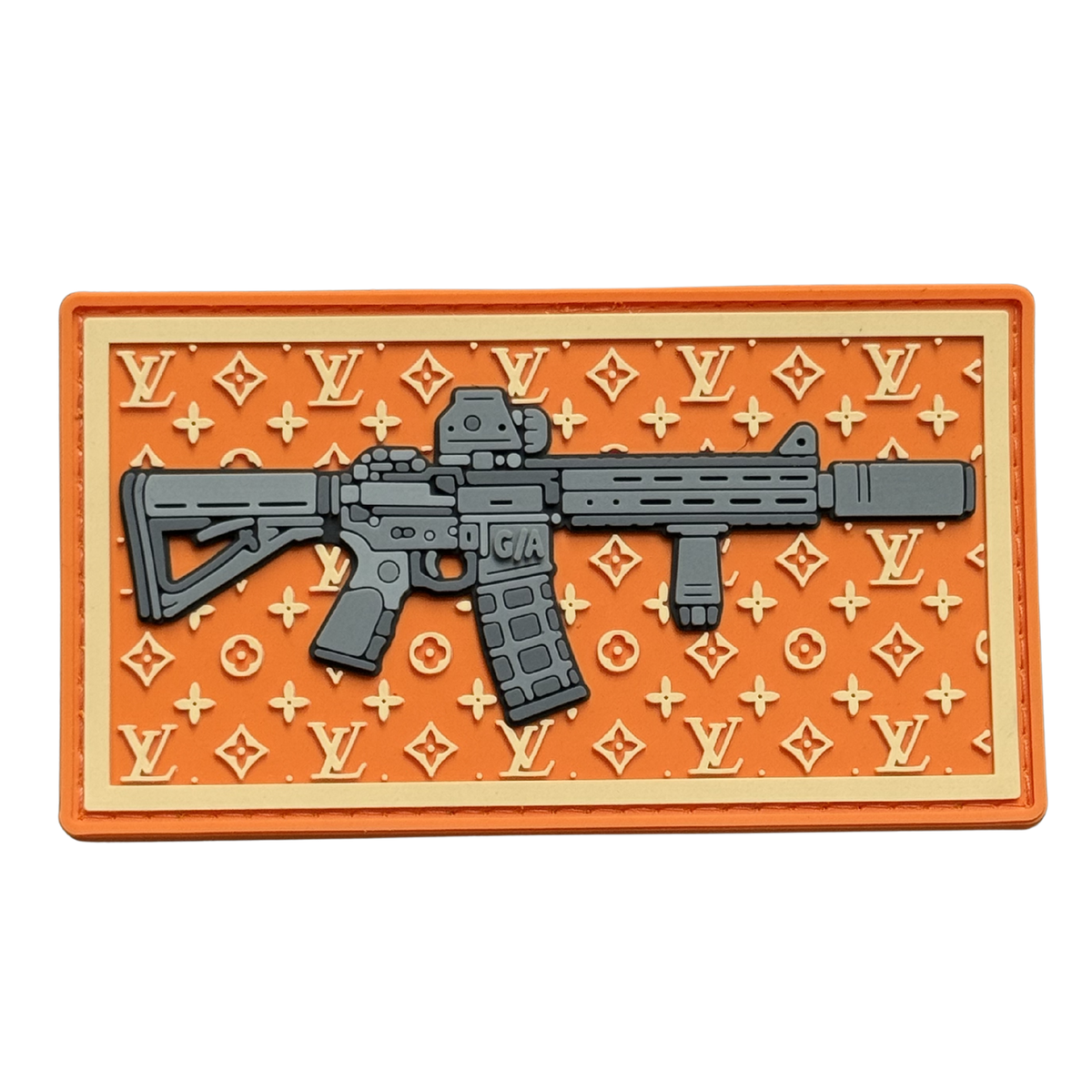 PVC patch «AR on Louis Vuitton background» orange