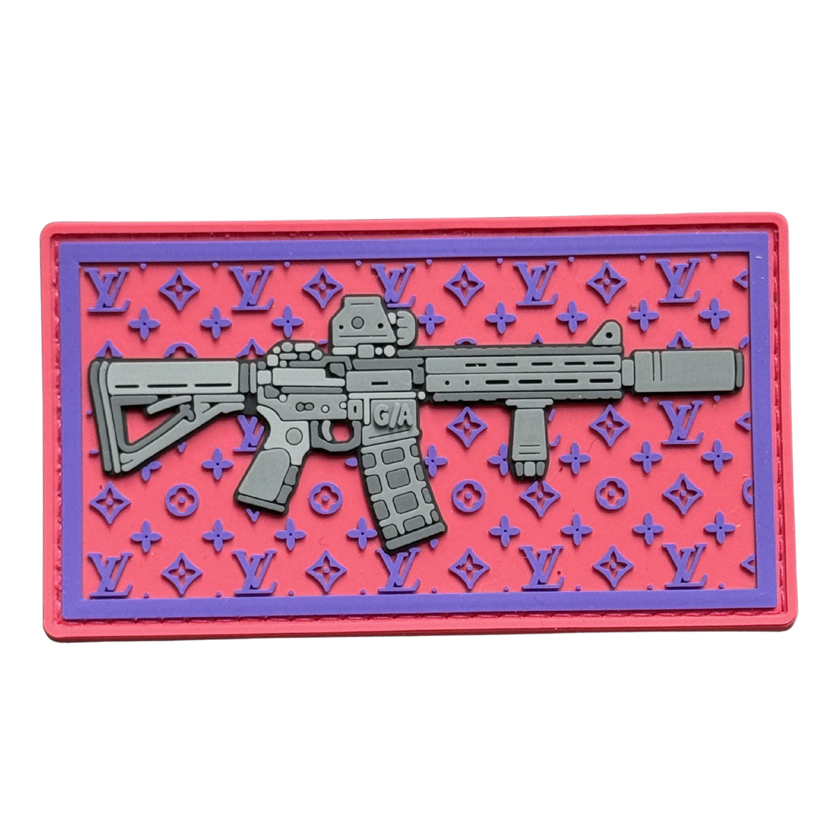 PVC patch «AR on Louis Vuitton background» pink