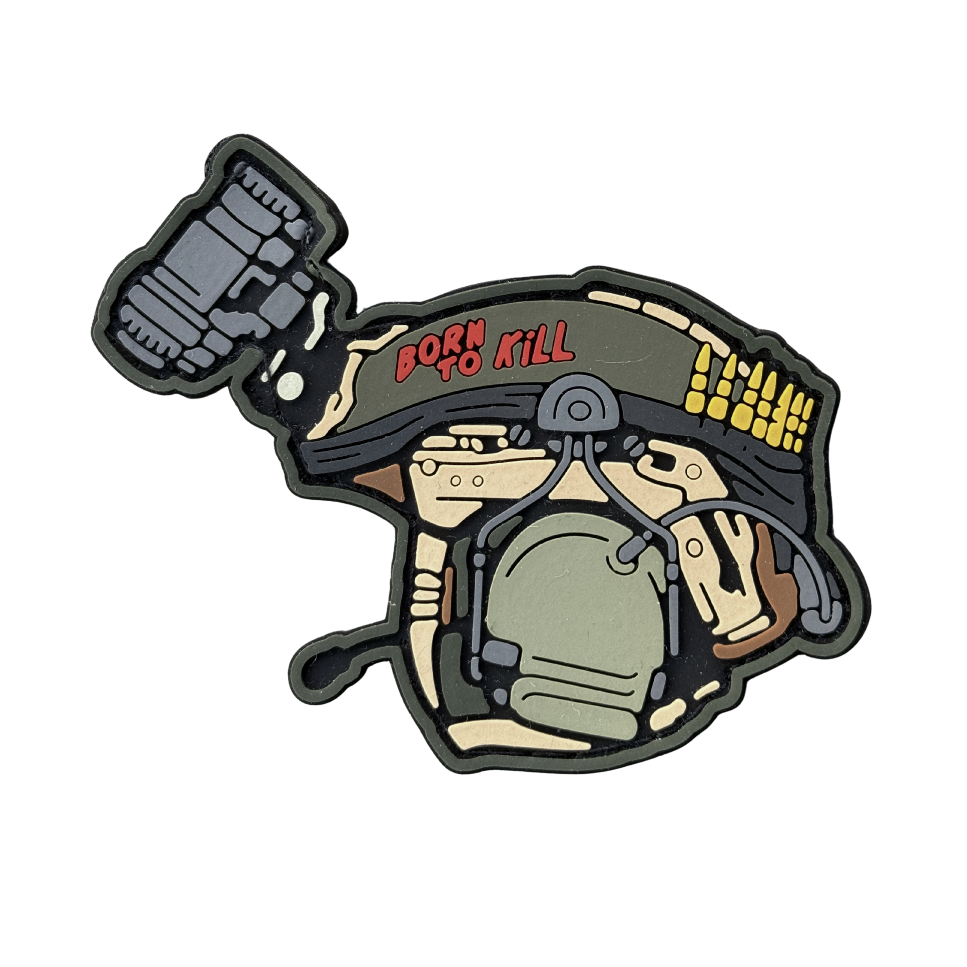 PVC patch «BORN TO KILL» olive