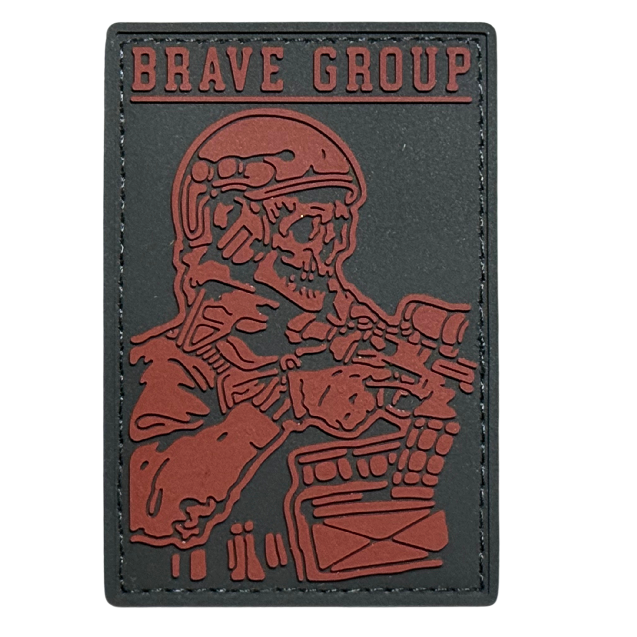PVC patch «BRAVE GROUP» red