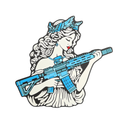 PVC patch «Athena Girl» blue