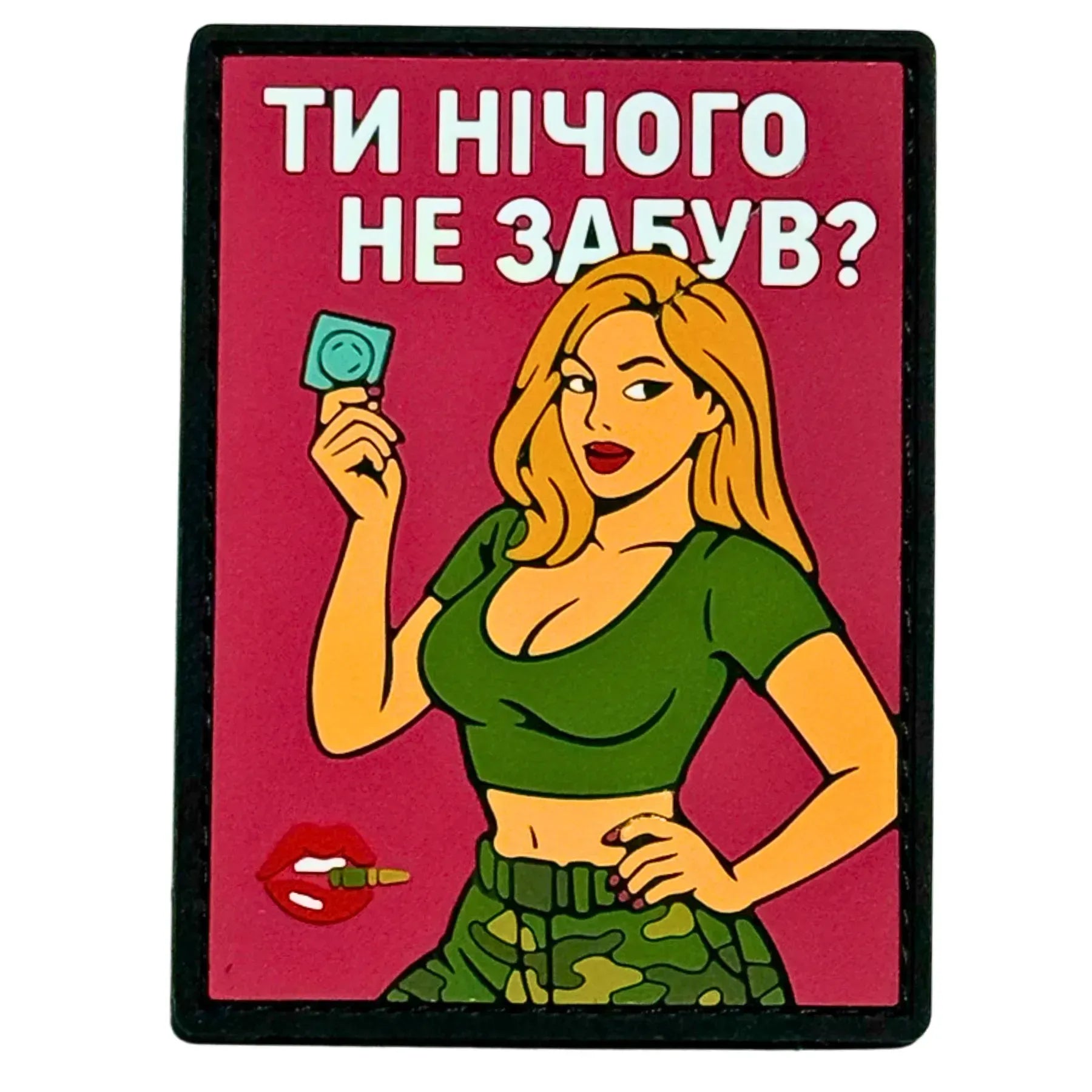 PVC Patch GIRL «YOU HAVEN'T FORGOTTEN ANYTHING?» pink