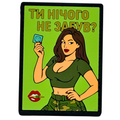 PVC Patch GIRL «YOU HAVEN'T FORGOTTEN ANYTHING?» green