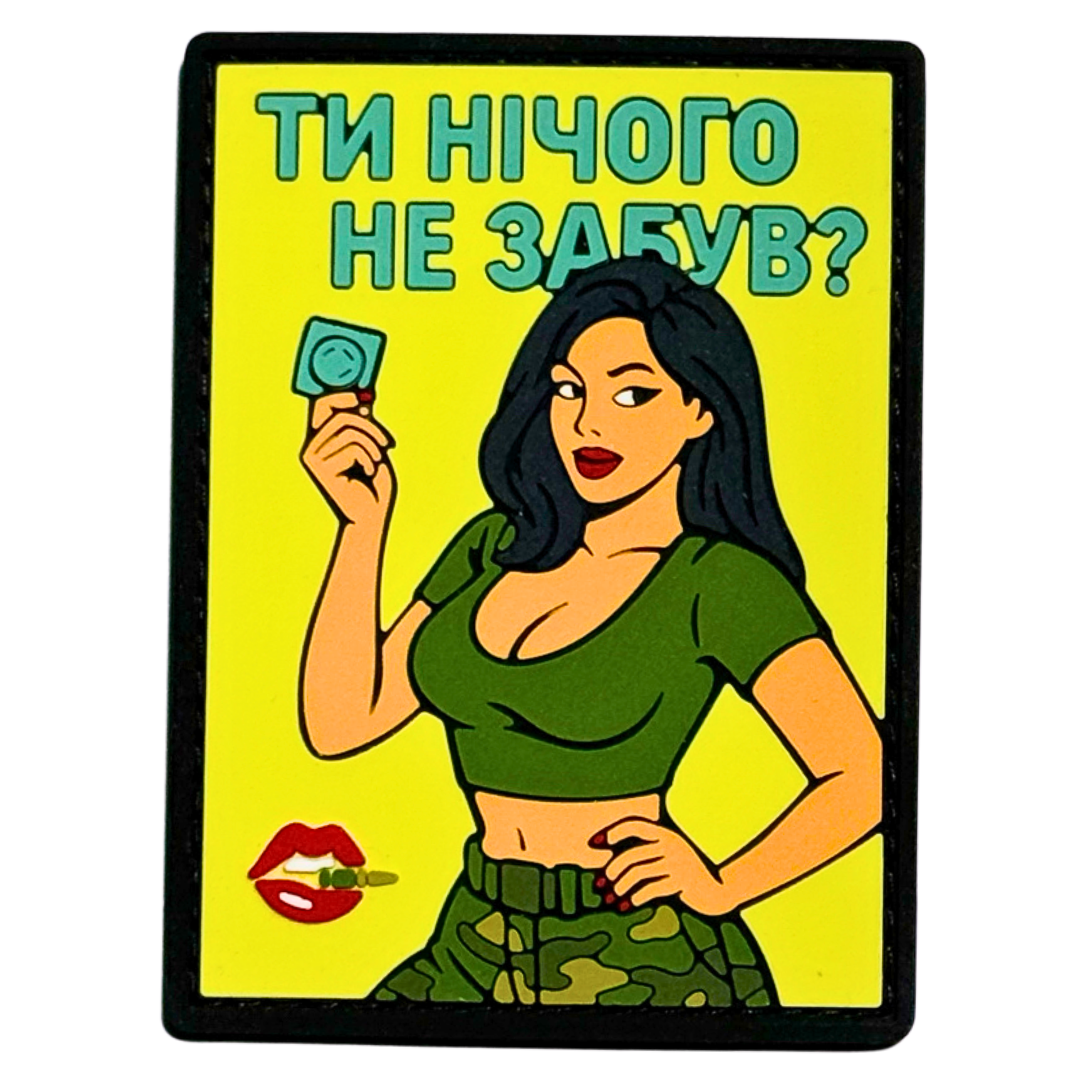 PVC Patch GIRL «YOU HAVEN'T FORGOTTEN ANYTHING?» yellow