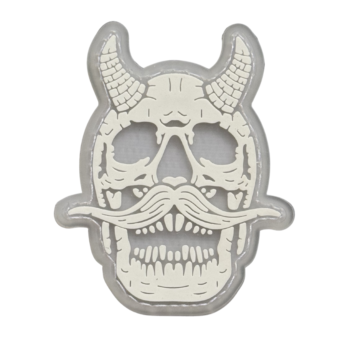 PVC patch «LSC 3.0 Skull with Mustache» white