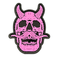 PVC patch «LSC 3.0 Skull with Mustache» pink