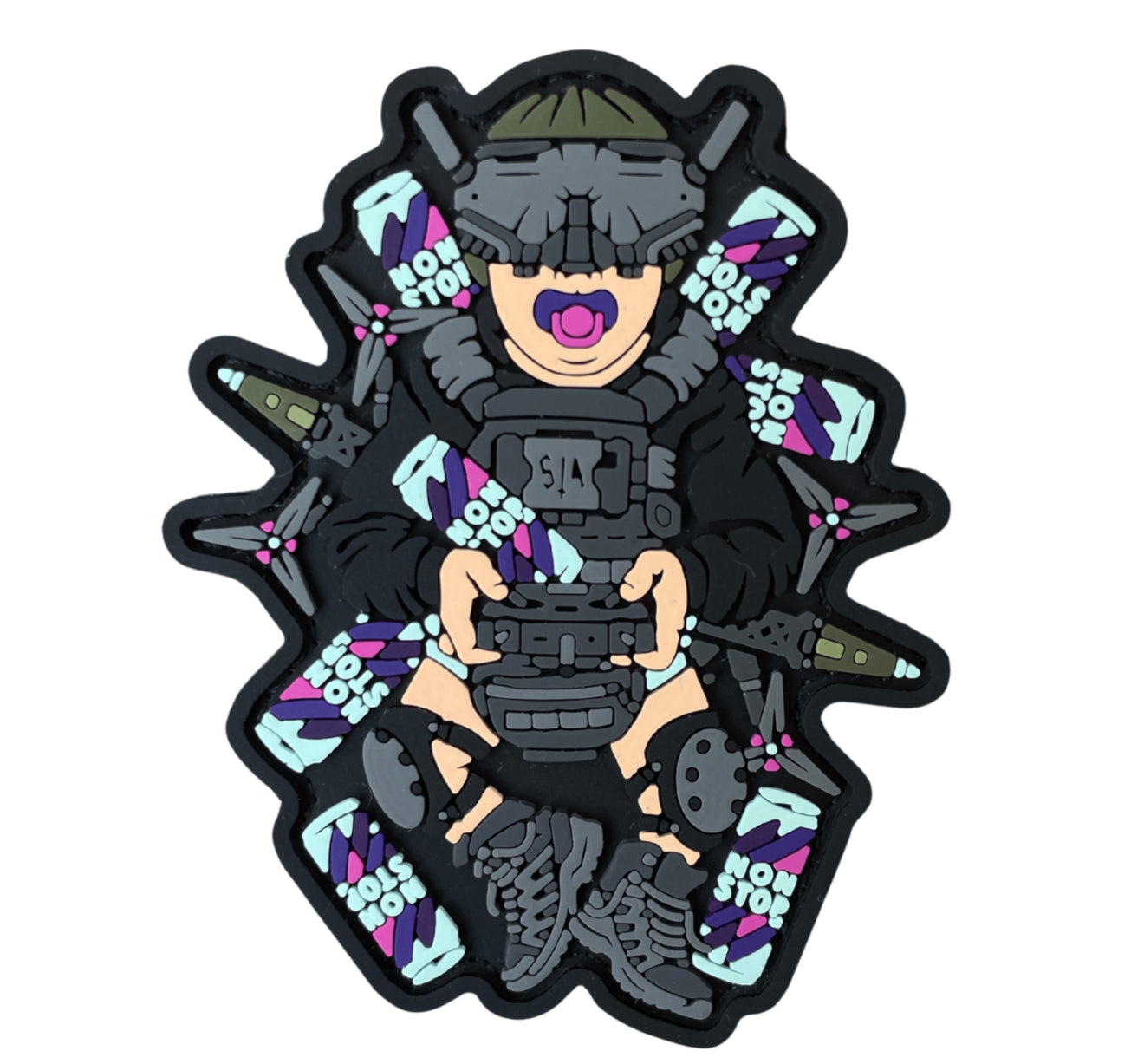 PVC patch «BABY NONSTOP FPV EDITION» purple