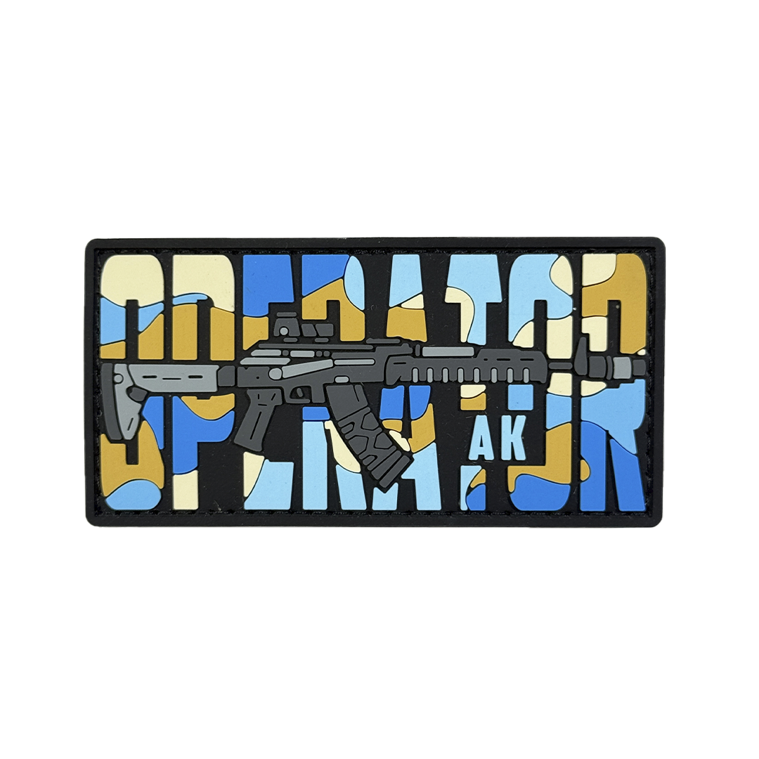 PVC patch «OPERATOR AK» blue camo