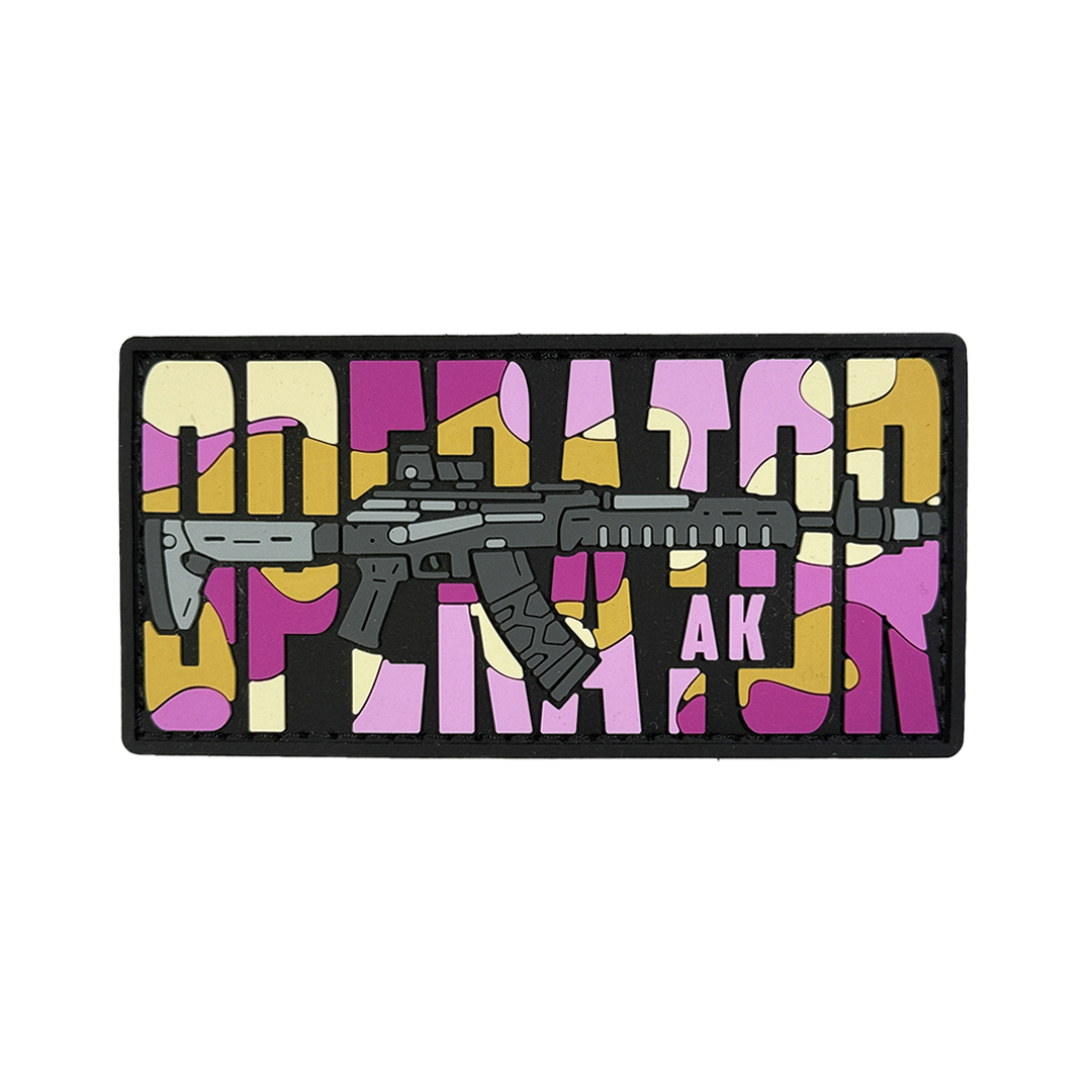 PVC patch «OPERATOR AK» pink camo