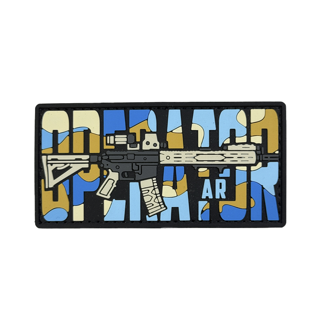 PVC patch «OPERATOR AR» blue camo