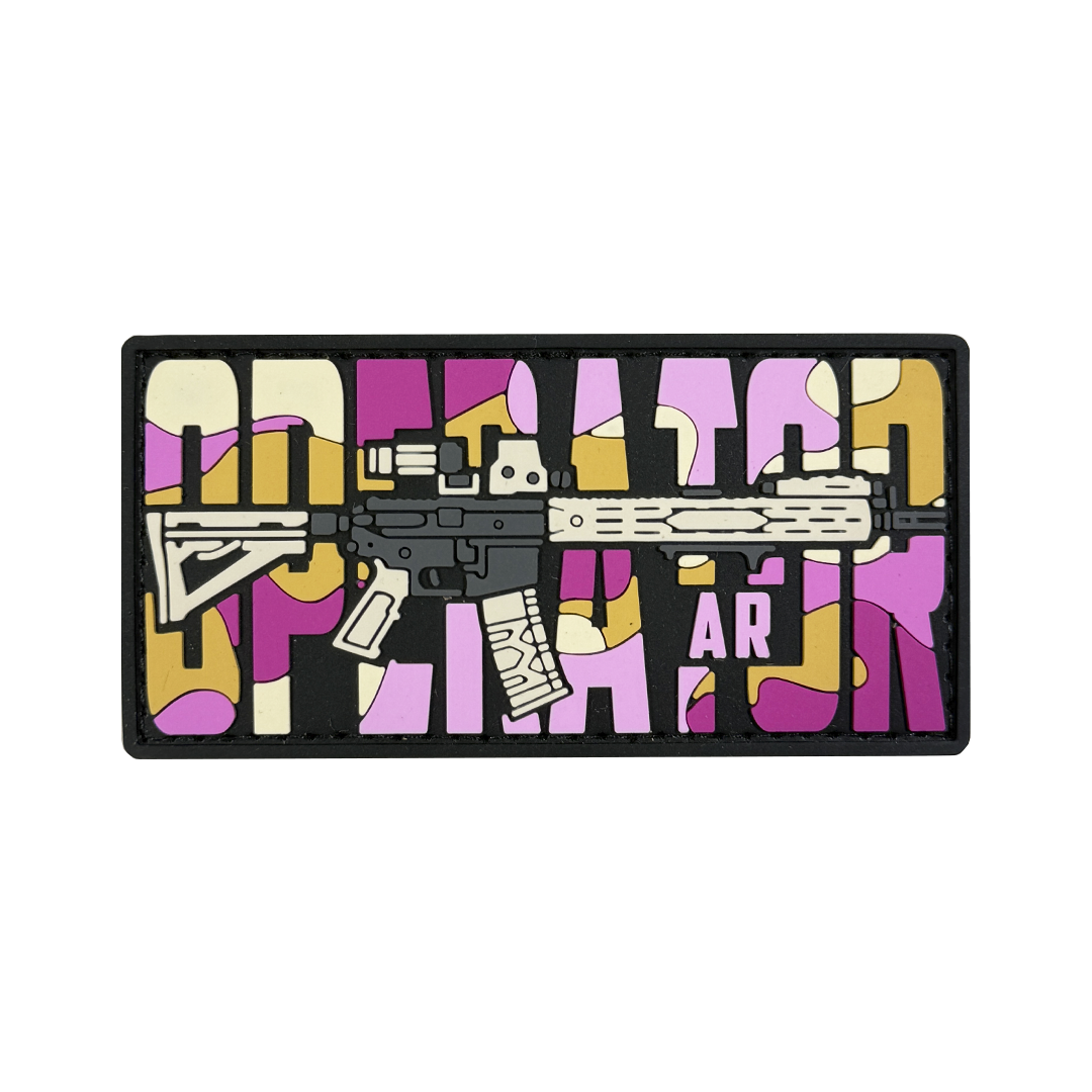 PVC patch «OPERATOR AR» pink camo