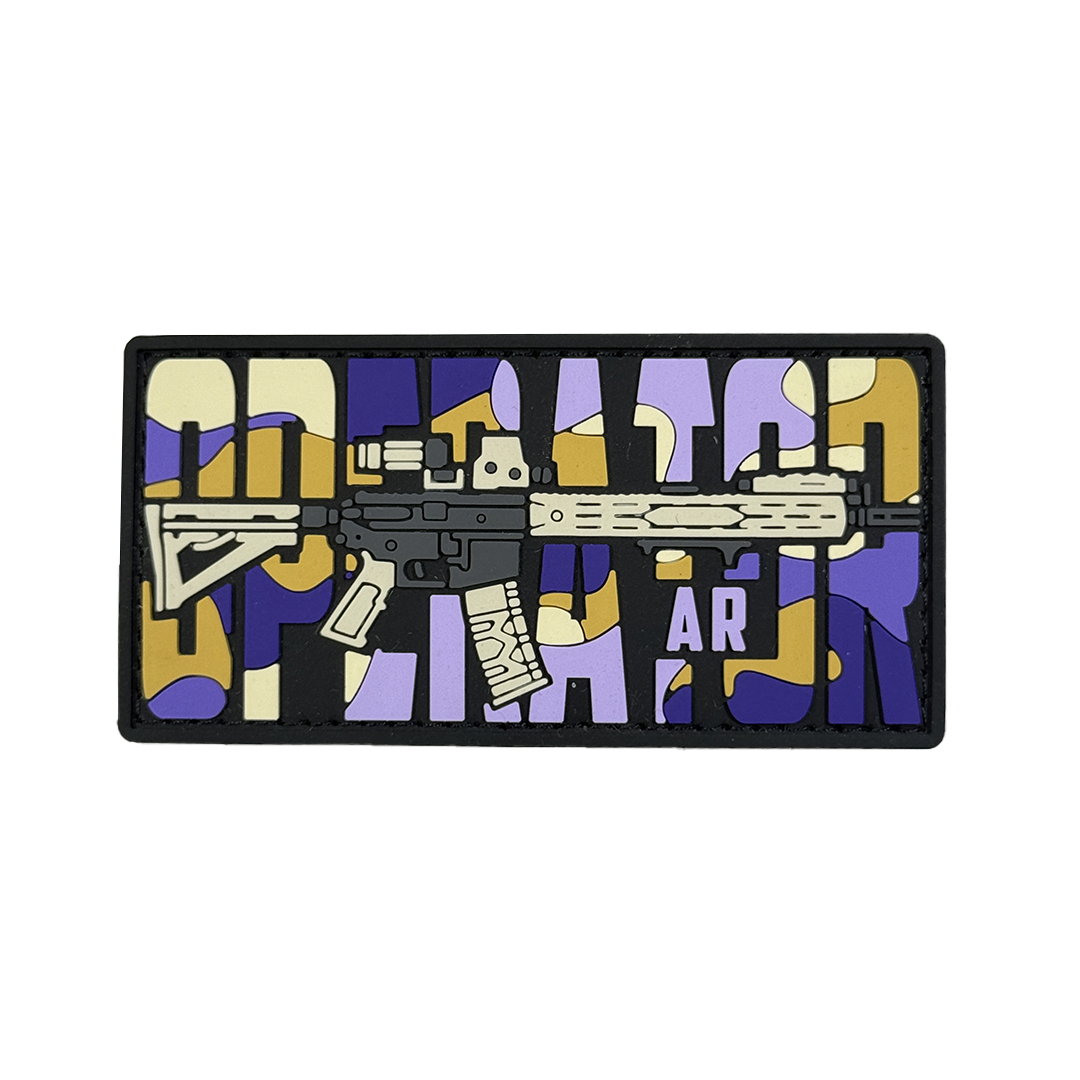 PVC patch «OPERATOR AR» purple camo