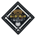 PVC Patch «RHOMBUS WITH SKULL» white