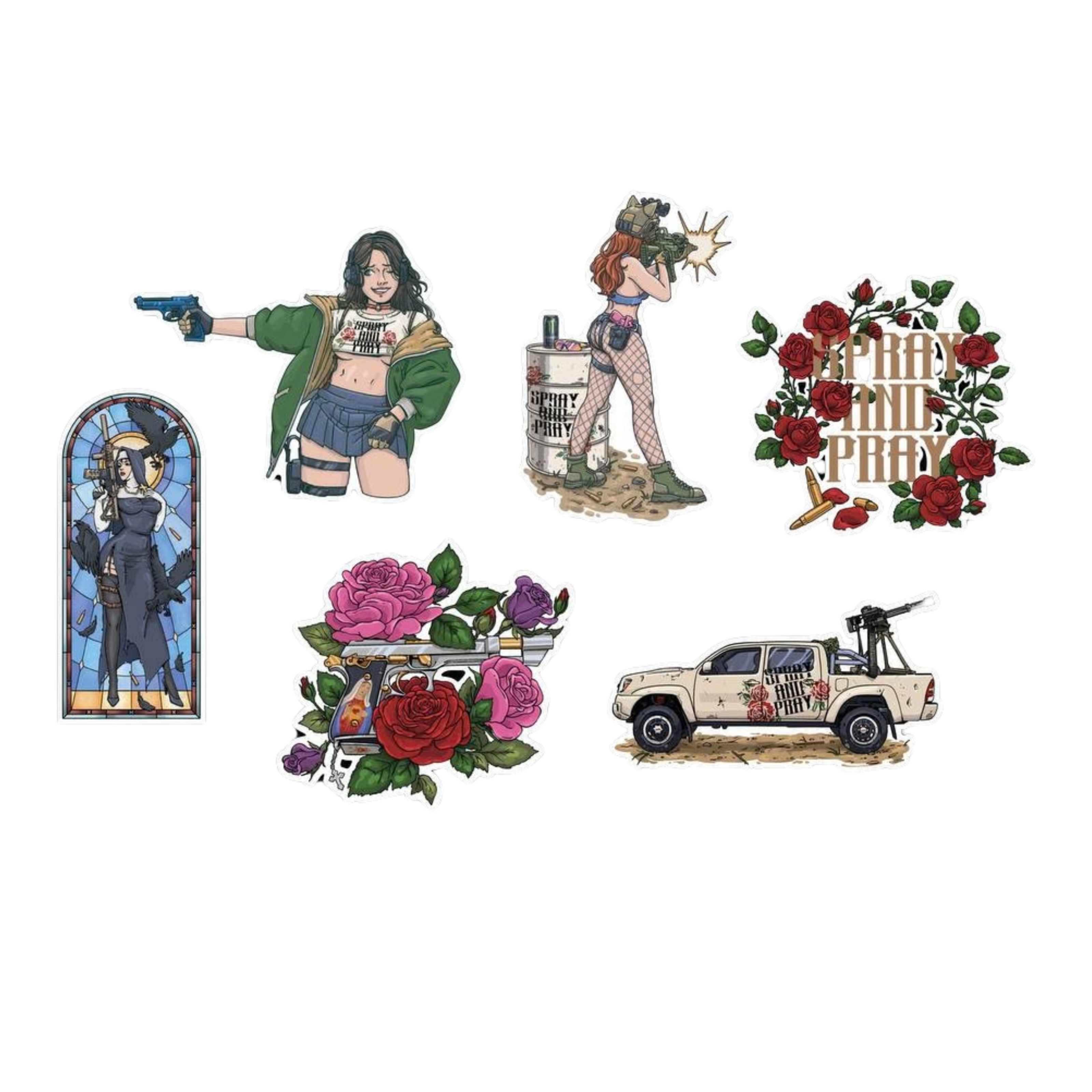 Sticker Pack «SPRAY AND PRAY»