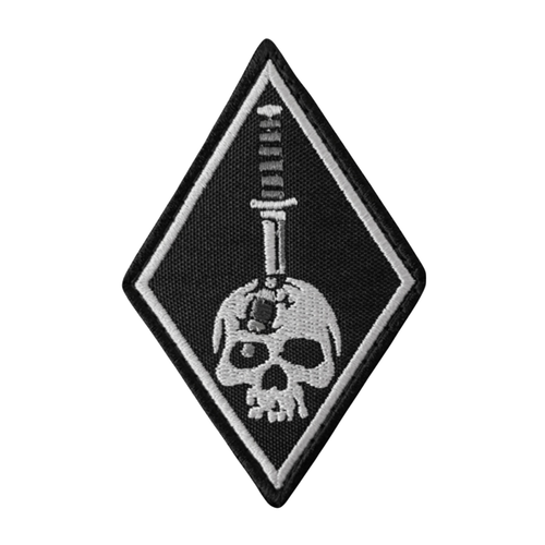 Embroidered patch «Rhombus with Skull»